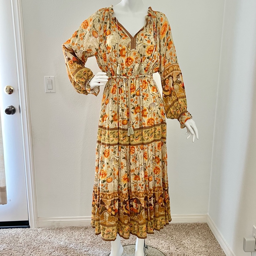 New Spell & The Gypsy Seashell Floral Dress x Free People Size Small - Yellow - Picture 3 of 9